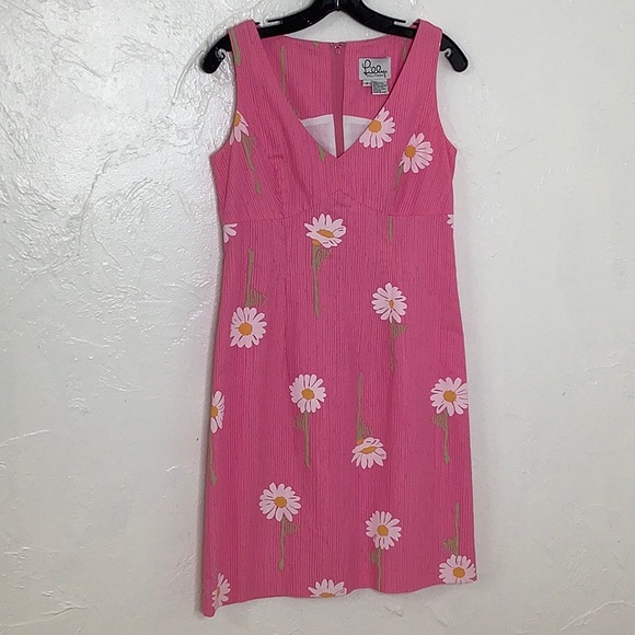 Vintage Lilly Pulitzer Anna Stemware Daisy V-neck sleeveless dress size 6 EUC - Picture 13 of 14